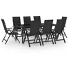 Image de vidaXL Ensemble à manger de jardin 9 pcs aluminium anthracite