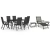 Image de vidaXL Ensemble à manger de jardin 10 pcs noir et anthracite