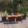Image de vidaXL Ensemble de salle à manger de jardin 7 pcs Résine tressée Noir