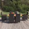 Image de vidaXL Ensemble à manger de jardin 7 pcs Résine tressée Noir