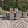 Image de vidaXL Ensemble de salle à manger de jardin 7 pcs Résine tressée Gris