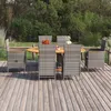 Image de vidaXL Ensemble de salle à manger de jardin 7 pcs Résine tressée Gris