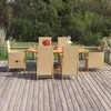 Image de vidaXL Ensemble de salle à manger de jardin 7 pcs Résine tressée Beige