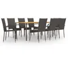 Image de vidaXL Vidaxl Ensemble De Salle À Manger De Jardin 9 Pcs Résine Tressée Marron