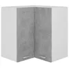 Image de vidaXL Armoire d'angle suspendue Gris béton 57x57x60 cm Aggloméré