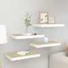 Image de vidaXL Étagères flottantes 4 pcs Chêne et blanc 40x23x3,8 cm MDF