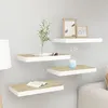 Image de vidaXL Étagères flottantes 4 pcs chêne et blanc 50x23x3,8 cm MDF326575