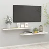 Image de vidaXL Étagères flottantes 2 pcs chêne et blanc 120x23,5x3,8 cm MDF326586