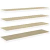 Image de vidaXL Vidaxl Etagères Flottantes 4 Pcs Chêne Et Blanc 120x23,5x3,8 Cm Mdf