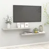 Image de vidaXL Étagères murales flottantes 2 pcs gris béton 120x23,5x3,8cm MDF