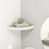 Image de vidaXL Étagère d'angle murale Chêne et blanc 25x25x3,8 cm MDF326630