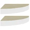 Image de vidaXL ÃtagÃ¨res d'angle murales 2 pcs ChÃªne et blanc 35x35x3,8 cm MDF