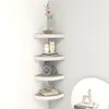 Image de vidaXL Étagères d'angle murales 4 pcs Chêne et blanc 35x35x3,8 cm MDF