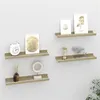 Image de vidaXL Étagères murales 4 pcs blanc et chêne sonoma 40x9x3 cm