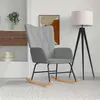 Image de vidaXL Chaise à bascule Gris clair Tissu327611