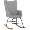 Image de vidaXL Chaise Ã  bascule Gris clair Tissu