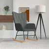 Image de vidaXL Chaise à bascule Gris foncé Tissu327612