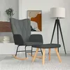 Image de vidaXL Chaise à bascule avec repose-pied Gris foncé Tissu327623