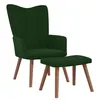 Image de vidaXL Chaise de relaxation avec repose-pied Vert foncé Velours