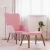 Image de vidaXL Chaise de relaxation avec repose-pied Rose Velours327670
