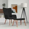 Image de vidaXL Chaise de relaxation avec repose-pied Noir Velours