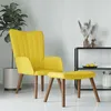 Image de vidaXL Chaise de relaxation avec repose-pied Jaune moutarde Velours327673