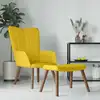 Image de vidaXL vidaXL Chaise de relaxation avec repose-pied Jaune moutarde Velours