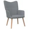Image de vidaXL Chaise de relaxation Gris clair Tissu