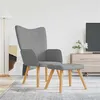 Image de vidaXL Chaise de relaxation avec tabouret Gris clair Tissu327930
