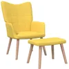 Image de vidaXL Vidaxl Chaise De Relaxation Avec Tabouret Jaune Moutarde Tissu