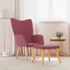 Image de vidaXL Chaise de relaxation avec tabouret Rouge bordeaux Tissu327938
