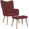 Image de vidaXL Vidaxl Chaise De Relaxation Avec Tabouret Rouge Bordeaux Tissu