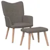 Image de vidaXL Chaise de relaxation avec tabouret Taupe Tissu327939