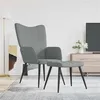 Image de vidaXL Chaise de relaxation avec tabouret Gris clair Tissu327952