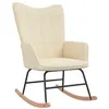 Image de vidaXL Chaise à bascule Crème Tissu328009