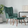 Image de vidaXL Chaise de relaxation avec repose-pied Vert foncé Velours328064
