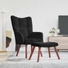 Image de vidaXL Chaise de relaxation avec repose-pied Noir Velours328068