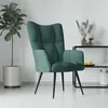 Image de vidaXL Chaise de relaxation Vert foncé Velours328075