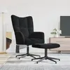 Image de vidaXL Chaise de relaxation avec tabouret Noir Velours328112