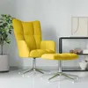 Image de vidaXL Chaise de relaxation avec tabouret Jaune moutarde Velours328135