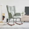 Image de vidaXL Chaise à bascule Gris clair Velours328139