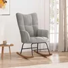 Image de vidaXL Chaise Ã  bascule Gris clair Velours