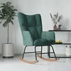 Image de vidaXL Chaise à bascule Vert foncé Velours