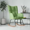 Image de vidaXL Chaise à bascule Vert clair Velours328142