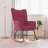 Image de vidaXL Chaise à bascule Rouge bordeaux Velours328144