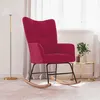 Image de vidaXL Chaise Ã  bascule Rouge bordeaux Velours