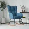 Image de vidaXL Chaise à bascule Bleu Velours328149