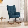Image de vidaXL Chaise Ã  bascule Bleu Velours