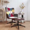 Image de vidaXL Chaise de relaxation avec repose-pied Patchwork Tissu