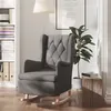 Image de vidaXL Fauteuil avec pieds à bascule en bois d'hévéa Gris foncé Tissu329406
